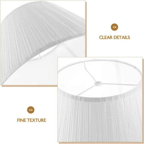 Miniatura 3 de PRETYZOOM Pantallas plisadas medianas para lámpara de mesa, lámpara de pared, luces de pie, cubierta de lámpara de lino blanco, pantalla de repuesto