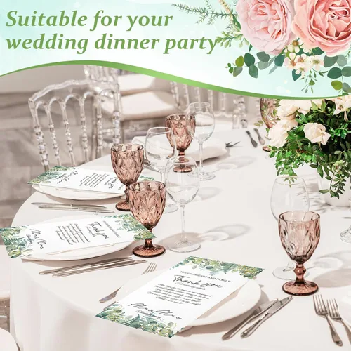 Miniatura 6 de Yeaqee Paquete de 100 servilletas de boda, 2 capas de Mr & Mrs para cena, servilletas doradas para recepción, toallas decorativas desechables