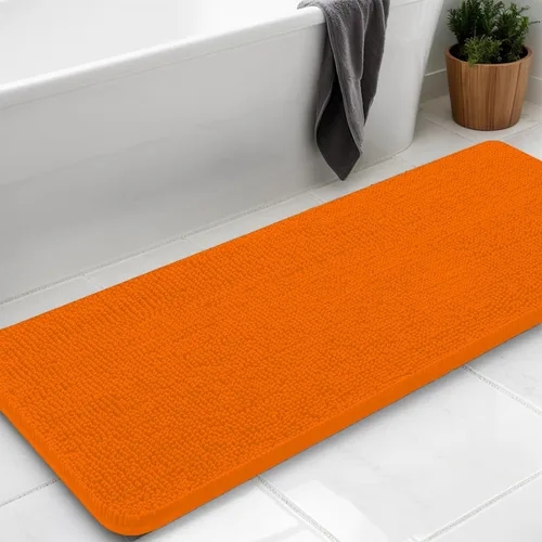 Miniatura 10 de Alfombras de baño en forma de U, alfombras de baño de felpilla súper absorbentes y respaldo antideslizante de PVC fuerte para inodoros, lavables a