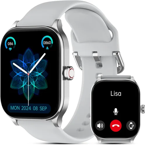 Miniatura 11 de Reloj inteligente para mujeres y hombres (responder/realizar llamada), relojes inteligentes con monitor de frecuencia cardíaca/SpO2/sueño/estrés