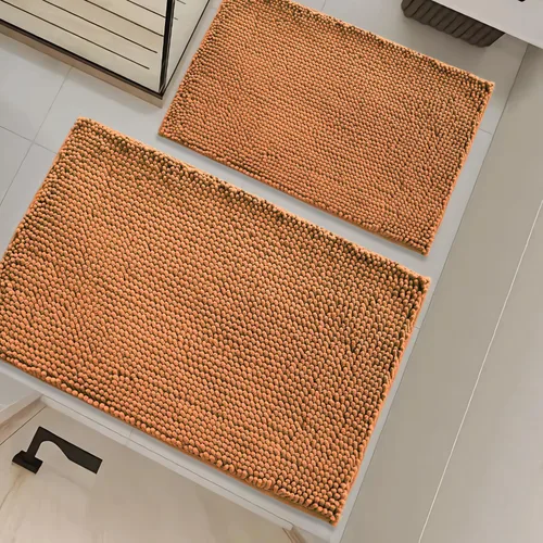 Miniatura 26 de Juego de alfombras de baño de 2 piezas, súper absorbente suave, gruesa, lavable en lavadora, alfombra de baño de chenilla antideslizante, alfombra