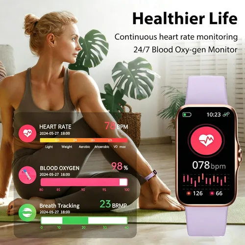 Miniatura 3 de Fitness Tracker with 24/7 Continuous Heart Rate, Blood Oxy-gen Monitor, Smart Watch with Sleep Monitor, IP68 Waterproof Activity Tracker Step Rosa