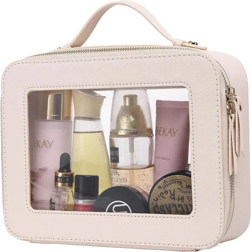 Miniatura 51 de Pinkmik Pequeña bolsa de maquillaje, mini estuche transparente para maquillaje y neceser con cremallera, organizador de bolsos para mujer