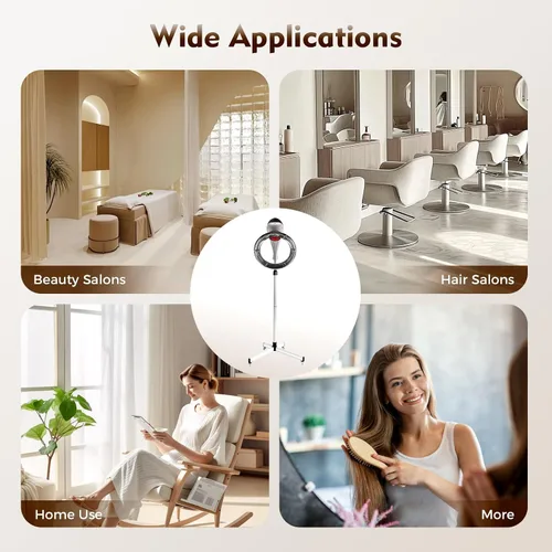 Miniatura 7 de YIYIBYUS Secador de pelo de pie, procesador profesional giratorio orbitante para teñir el cabello, tratamiento con aceite, secado de cabello, Gris
