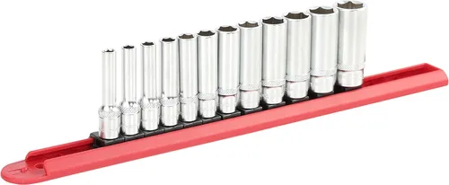 OEMTOOLS 22951 Juego de llaves métricas profundas de 12 piezas, Juego de llaves métricas de 1/4 pulgadas, Juego de herramientas OEM, Juego de llaves