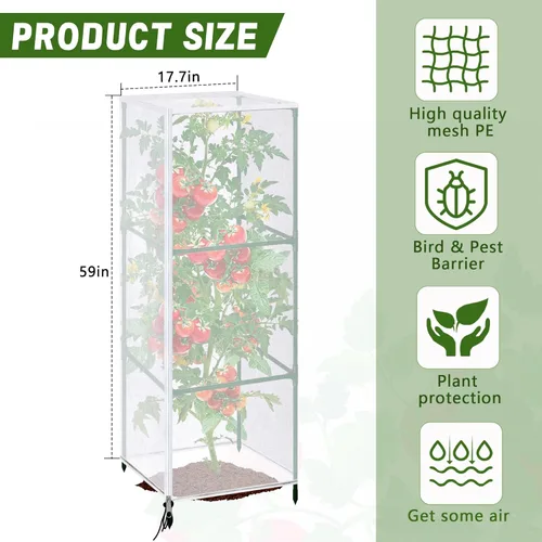 Miniatura 2 de 3 piezas de red para pájaros de jardín, cubierta para plantas para jaula cuadrada de tomate, 59" x 17.7" barrera contra insectos y pájaros, red