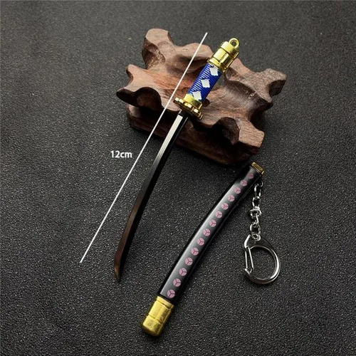 Miniatura 3 de Mini llavero Katana de juguete, espada modelo de metal con extraíble, el mejor regalo para los amantes del anime, serie de juegos de espada samurái