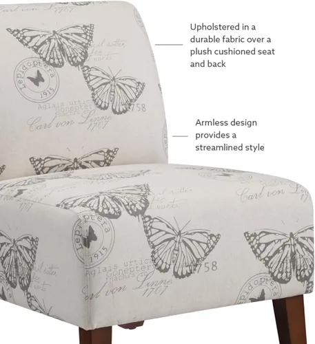 Miniatura 9 de Linon Butterfly - Silla de lirio de lino espresso oscuro, 21.5 pulgadas de ancho x 29.5 pulgadas de profundidad x 31.5 pulgadas de alto