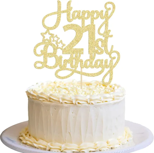 Miniatura 41 de 1 paquete de decoración de pastel de feliz 15 cumpleaños, topper de pastel dorado con purpurina Mis Quince 15, saludos a 15 años, adorno de pastel