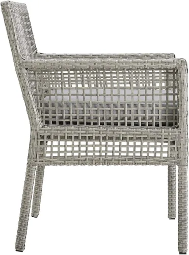 Miniatura 4 de Modway Aura Piece - Juego de mimbre para exteriores, gris gris