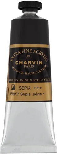 Miniatura 176 de Charvin Pintura acrílica profesional extrafina – verde absenta, tubo de 2.1 fl oz, pigmentos de triple fresado, resistente a la luz, pinturas
