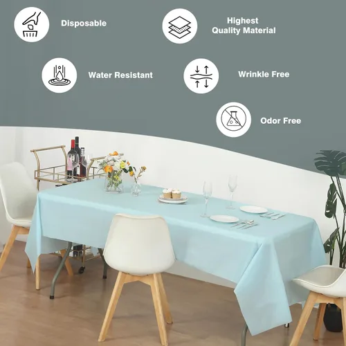 Miniatura 86 de Rollo de plástico para cubierta de mesa color verde manzana, 40 pulgadas x 100 pies, rollo de plástico resistente para cubierta de mesa de banquetes