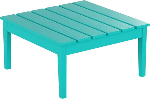 Miniatura 12 de WestinTrends Ashore - Mesa de centro para exteriores, 32 pulgadas para todo tipo de clima, de madera de polietileno Adirondack, mesa auxiliar Teca