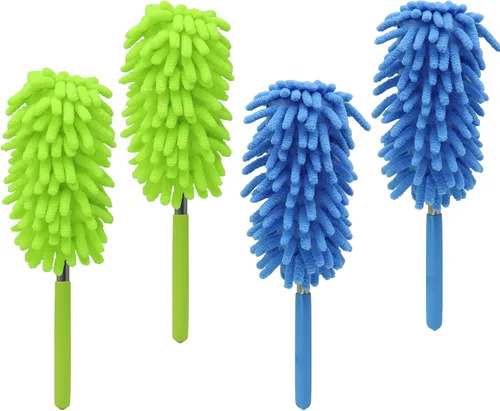 Miniatura 13 de Delicado plumero de microfibra, cómodo mango antideslizante, cabezal desmontable lavable, utilizado para limpiar automóviles, computadoras, aire