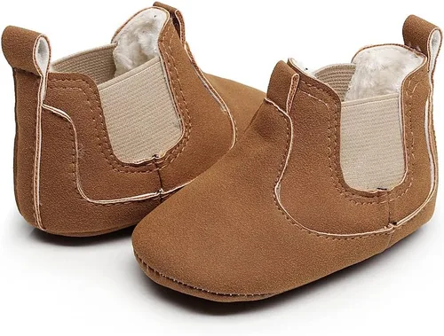 Miniatura 2 de HONGTEYA Botines de bebé para niños pequeños, zapatos de invierno cálidos, botas para recién nacidos, botas de suela suave, antideslizantes, zapatos