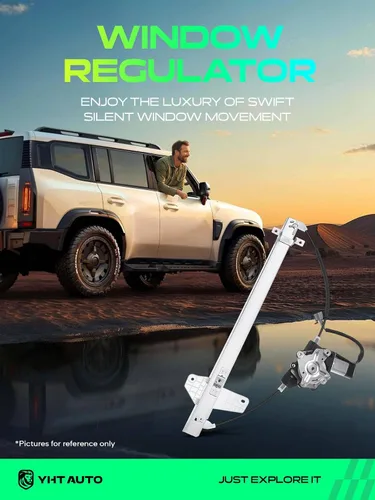 Miniatura 2 de YHTAUTO Elevalunas eléctrico trasero del lado del conductor con conjunto de motor de 2 pines compatible con Nissan Titan 2004-2015 Crew/Extended