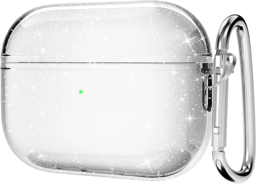 Miniatura 9 de Svanove Funda para Airpods Transparente con Purpurina, Funda Brillante y Bonita para Airpods de 1ª y 2ª Generación con Llavero, Carcasa Rígida