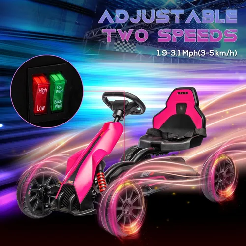Miniatura 4 de Aosom Go Kart eléctrico de 12 V para niños, juguete para montar al aire libre con accionamiento hacia adelante hacia atrás y velocidad ajustable