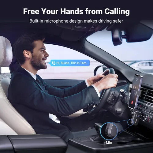 Miniatura 3 de UGREEN Adaptador Bluetooth 5.4 para automóvil, llamadas manos libres y cancelación de ruido, adaptador AUX a Bluetooth para automóvil, receptor