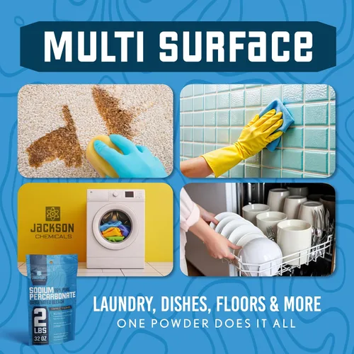 Miniatura 6 de Percarbonato de sodio 2 lb – Incrementador de lavado sin cloro, removedor de manchas y olores ecológico, limpiador multiusos - Polvo blanqueador