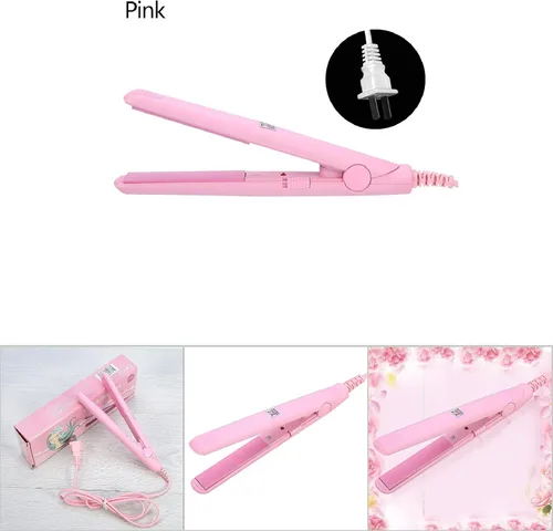 Miniatura 5 de Plancha para el cabello, plancha plana 2 en 1, mini flequillo, plancha de pelo de belleza, rizador de calefacción, alisador de placa de turmalina