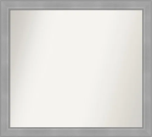 Miniatura 62 de Amanti Art Espejo de baño plateado para sobre el fregadero, 24 x 24 pulgadas, espejo cuadrado de peltre forjado a medida, marco de madera casual