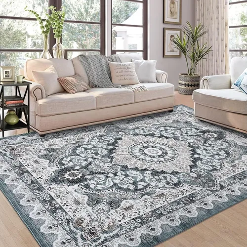 Miniatura 11 de FairOnly Alfombra bohemia lavable de 2 x 6 pies, estilo vintage, envejecida, tribal, antideslizante, no desprende pelusa, suave, plegable, alfombra