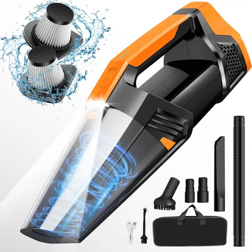 Miniatura 8 de Blestan Aspiradora de mano portátil inalámbrica con luz LED, succión de alta potencia, 3 en 1, aspiradora de mano ligera y recargable, aspiradora
