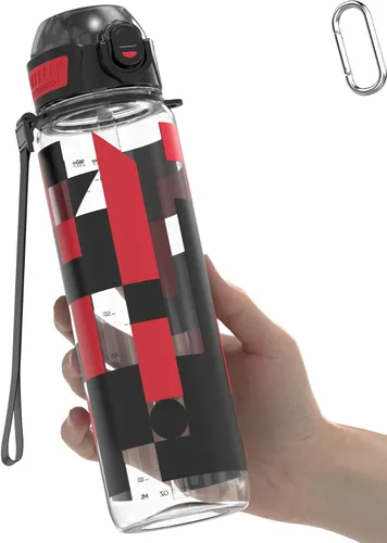 Miniatura 15 de MYFOREST Botella de agua deportiva de 32 onzas (1 litro) con tapa con pico de apertura rápida, popote 2 en 1, a prueba de fugas, apta