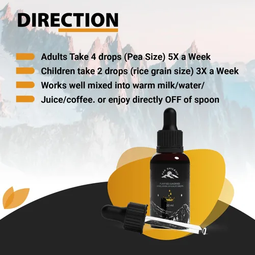 Miniatura 6 de PakShilajit® Gotas líquidas de Shilajit del Himalaya secadas al sol, la mayoría de las gotas de Shilajit de grado dorado prémium y orgánico por