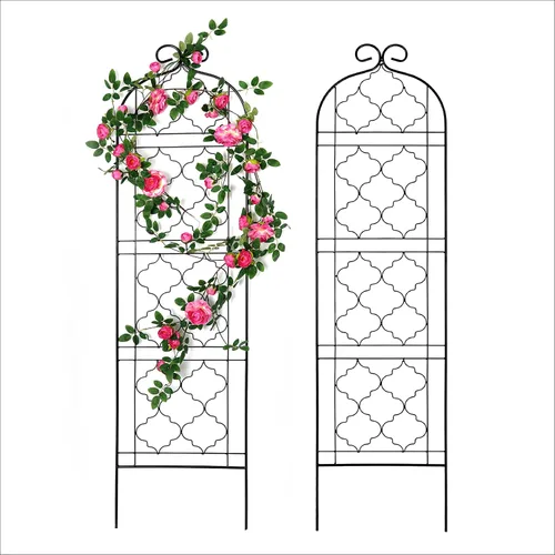 Miniatura 9 de Garden Enrejado para plantas trepadoras, 59 x 15 pulgadas, enrejados de metal inoxidables para plantas trepadoras al aire libre, estructuras