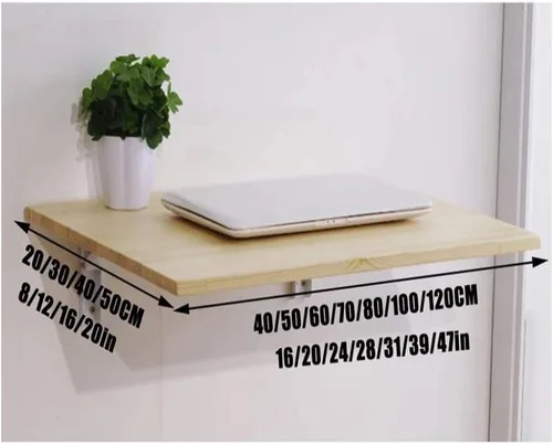 Miniatura 2 de Mesa plegable de madera para cocina, lavandería, restaurante, ahorro de espacio, resistente, multifuncional, portátil, escritorio de 19.7 x 11.8 in