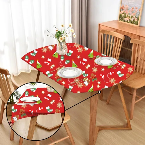 Miniatura 28 de Mantel ajustado blanco con elástico para mesas plegables de 48x48 pulgadas, manteles lavables y elásticos de elastano para mesas de cartas, manteles
