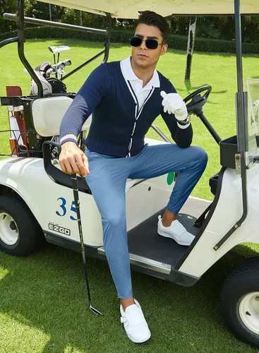 Miniatura 5 de JMIERR Pantalones de golf para hombre Pantalones deportivos elásticos casuales ajustados para senderismo, viajes, trabajo, pantalones de vestir
