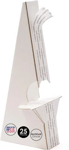 Lineco, Paquete de 25 unidades, 7 pulgadas, color blanco, con doble ala, calidad de archivo, sin ácidos, para póster artístico