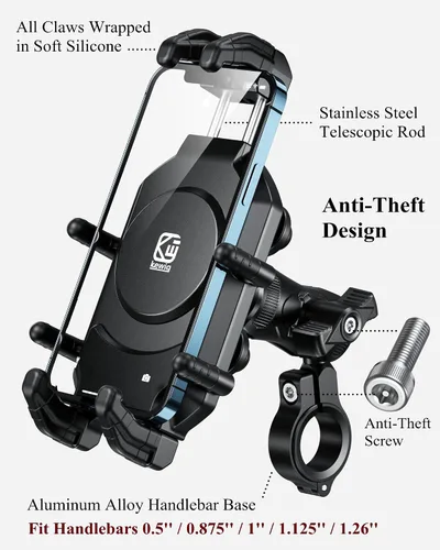 Miniatura 3 de BRCOVAN Soporte Antirrobo para Teléfono de Motocicleta con Amortiguador de Vibraciones y Bloqueo Seguro de Alta Velocidad, Soporte de Teléfono