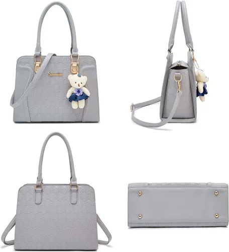 Miniatura 93 de Bolsos de mano de moda para mujer, bolsa de hombro, asa superior, bolsa de mano, juego de 4 piezas