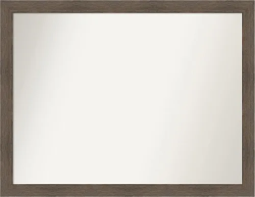 Miniatura 100 de Amanti Art Espejo de pared personalizado no biselado (24 x 27 pulgadas), marco estrecho de nogal chipre - varios tamaños personalizados - Espejo