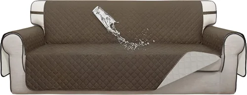 Miniatura 37 de ISSUNTEX Fundas de sofá de dos plazas con doble protección 100% impermeables para sala de estar, fundas para sofá de 2 cojines, protector de muebles