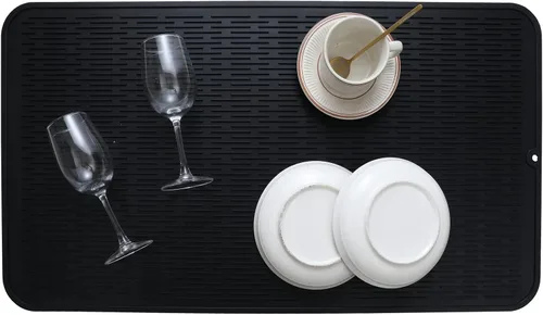 Miniatura 5 de MicoYang Alfombrilla de silicona para secado de platos para múltiples usos, fácil de limpiar, ecológica, resistente al calor, alfombrilla