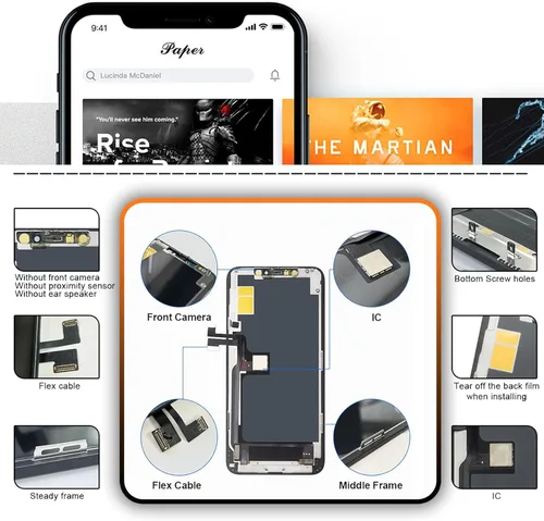 Miniatura 7 de [OLED] para iPhone 11 PRO MAX Reemplazo de pantalla de 6.5 pulgadas [NO LCD] Pantalla 3D Touch Frame Asamblea digitalizador con kit de reparación