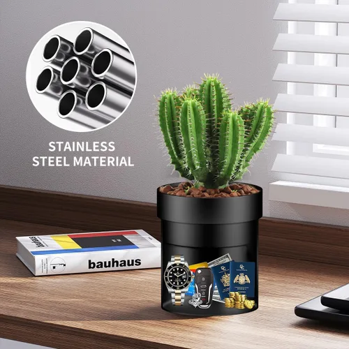 Miniatura 5 de Sdstone Fireresistant - Maceta impermeable con cerradura de llave, acero inoxidable secreto oculto, perfecta para ocultar los objetos de valor