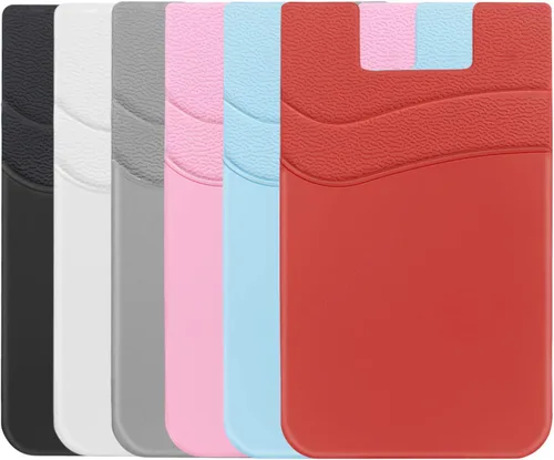 Miniatura 12 de SS Billetera negra para teléfono, tarjetero adhesivo para iPhone, Samsung Galaxy y cualquier teléfono inteligente, paquete de 3