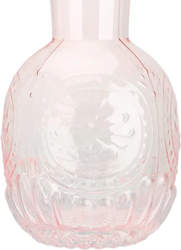 Miniatura 5 de Juego de jarra de agua y vaso de noche de cristal para baño, dormitorio, cocina (rosa)