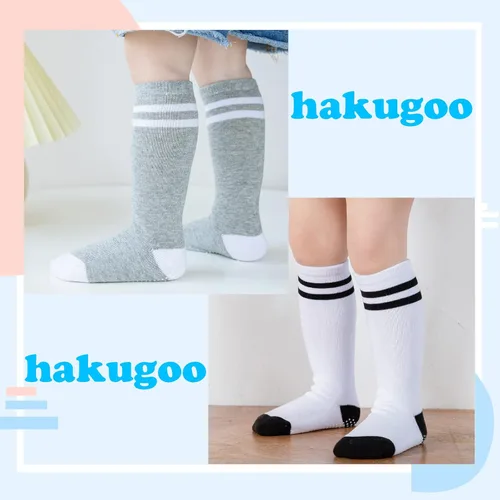 Miniatura 2 de Calcetines altos hasta la rodilla para bebé, calcetines de tubo antideslizantes, 5 pares de calcetines de agarre atlético, niños y niñas