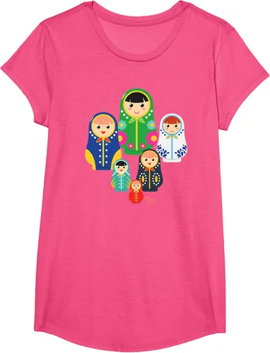 Miniatura 14 de Matryoshka Russian Nesting Dolls, Rusia - Camiseta de regalo, Azul / Patchwork, S