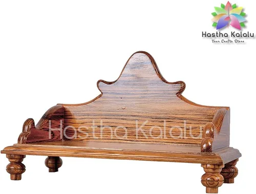 Miniatura 2 de Hastha Kalalu Moksha Teakwood Pooja Mandir para el hogar I Templo de madera maciza hecho a mano de primera calidad I Mantap Puja colgante de pared