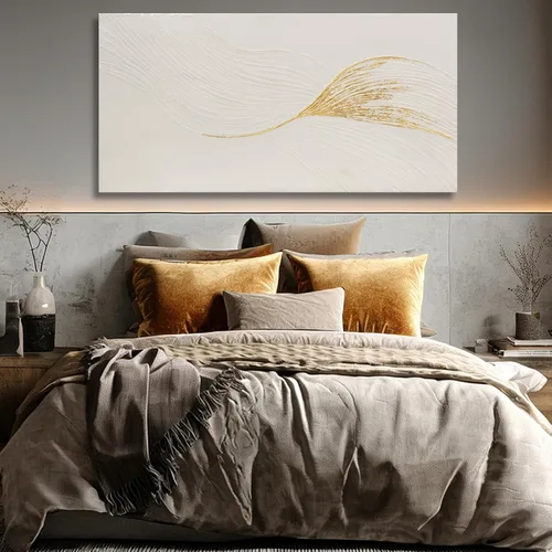 Miniatura 10 de Dolidoteart Arte de pared abstracto marrón beige, pintura al óleo pintada a mano para oficina, decoración de pared horizontal con textura grande