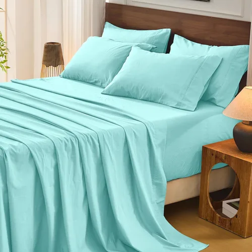 Miniatura 28 de Bedlifes Juego de sábanas de 100 % lino francés tamaño Queen, estampado floral, patrón botánico transpirable, bolsillo profundo de 16 pulgadas, 4
