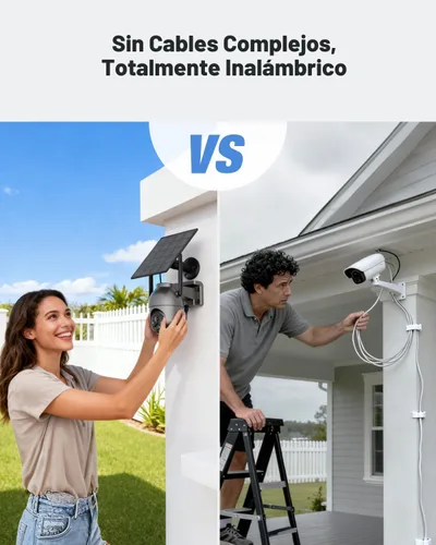 Miniatura 9 de SEHMUA Cámaras de seguridad inalámbricas para exteriores (kit de 4 cámaras), no requiere suscripción, visión nocturna a color, PTZ de 360°, vista